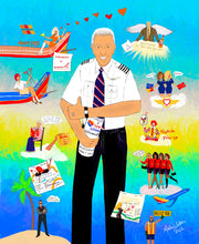 Load image into Gallery viewer, Medium Retirement Canvas (16x20) with memorabilia background

